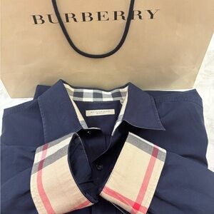 🆕 Burberry Nova check Blue Logo  Shirt 👕